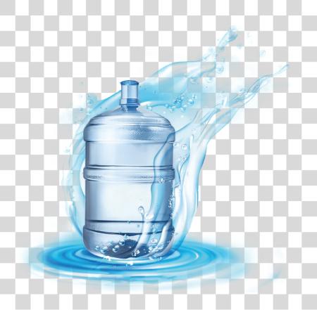 Download full grande botella de agua con agua splashed PNG file