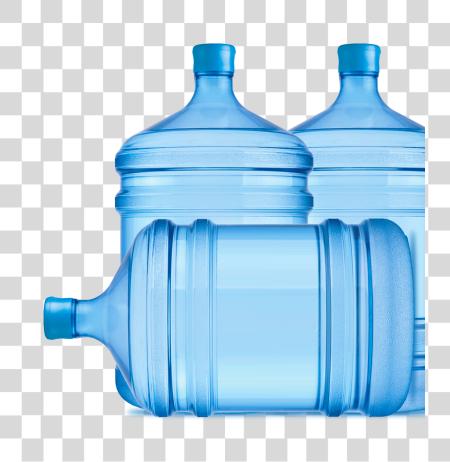 Download tres grande azul plástico botellas de agua PNG file