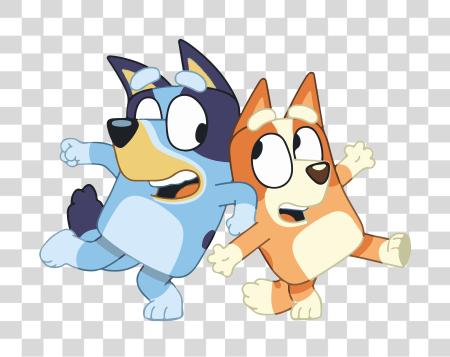 Download Bluey and Bingo Adorable Sibling Duo from Bluey Show PNG file