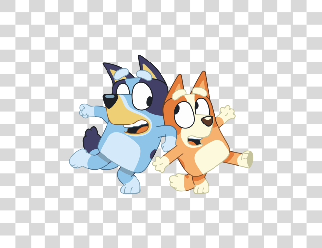 Download Bluey and Bingo Adorable Sibling Duo from Bluey Show Clip Art