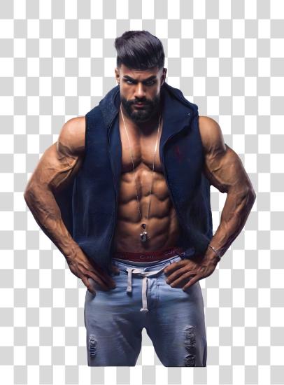 Download Bodybuilder Guy Opened his Arms PNG file