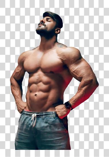 Download Bodybuilder Guy with Nice Fitness Posture PNG file