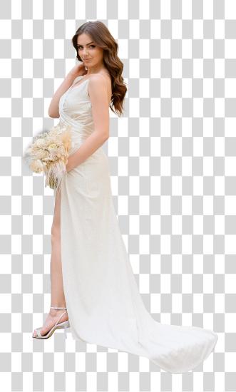 Download Beautiful novia Elegant boda Dress y radiante mirar PNG file