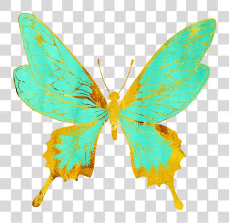 Download  butterfly pastel teal gold golden Pink Gold Butterfly PNG file