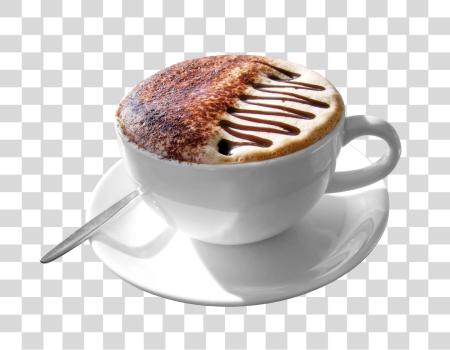 Download Chocolate Drizzled Cappuccino With Milk Foam PNG file