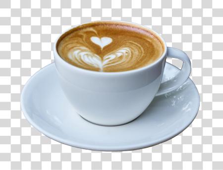 Download Cup of Cappuccino with Two Hearts Latte Art PNG file