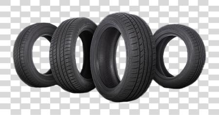 Download set of four car tires PNG file