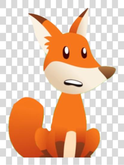 Download Illustration of Cute cartoon fox surprised PNG file