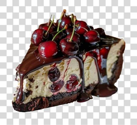 Download Chocolate Cherry Cheesecake Slice  PNG file