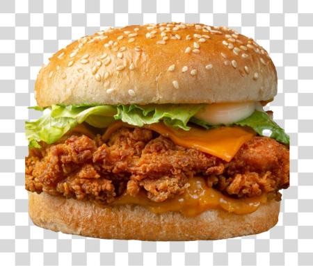 Download Crispy Tasty Chicken Burger PNG file