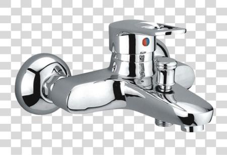 Download Well Designed Chrome Bathroom Faucet PNG file