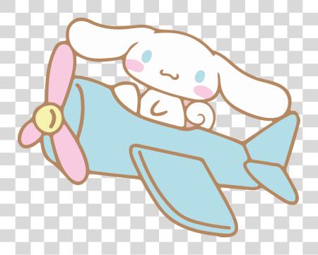 Download cinnamoroll caricatura adorable sanrio personaje con flojo orejas volando en avión PNG file