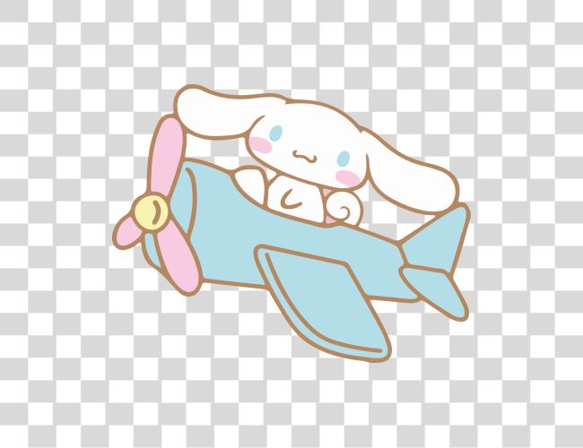 Download Cinnamoroll Cartoon Adorable Sanrio Character with Floppy Ears Flying in Plane Clip Art