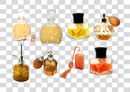 Download A Collection of Vintage Perfume Bottles PNG file