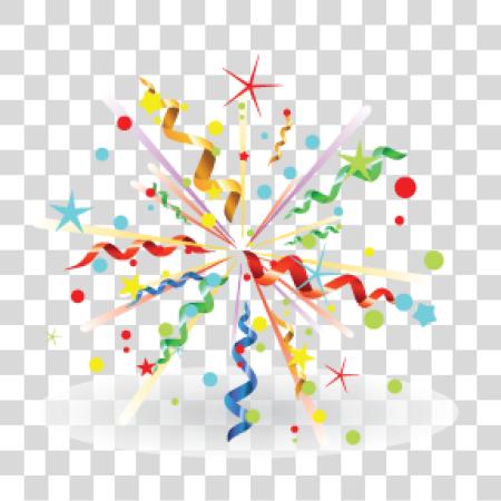 Download a burst of colorful confetti and streamers Celebration PNG file