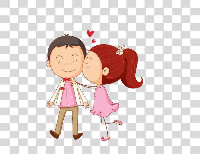 Download couple characters kissing in pink dress Clip Art