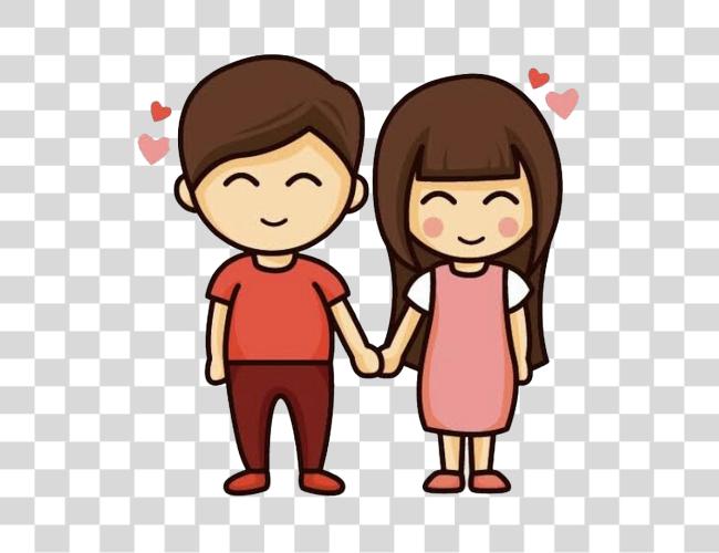 Download Couple Holding Hands of Each Other Lovely with Small Hearts Clip Art