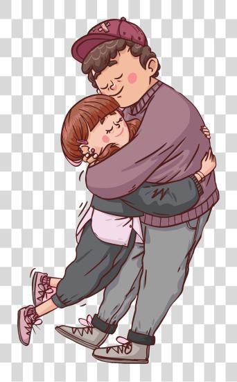 Download Couples Hugging Cartoon Drawing PNG file