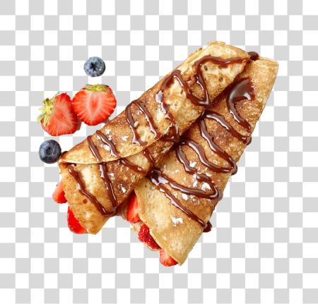 Download two delicious looking crepes with strawberry PNG file