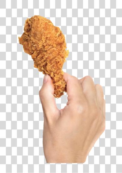 Download Crispy Golden Brown Fried Chicken in Hand PNG file