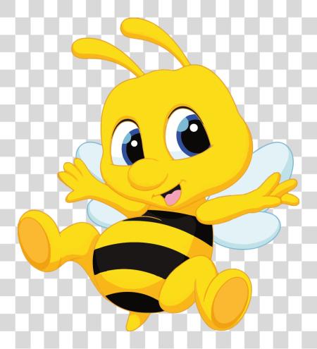 Download Bee Cartoon Character  Fun and Playful Illustrated Bee PNG file