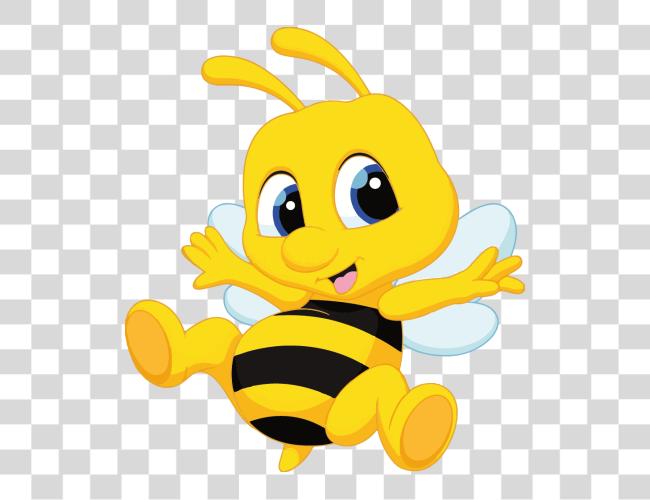 Download Bee Cartoon Character  Fun and Playful Illustrated Bee Clip Art