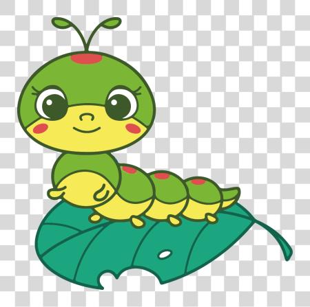 Download cute cartoon style caterpillar PNG file