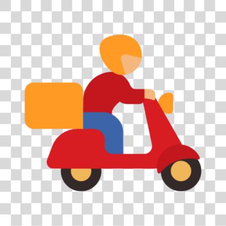 Download delivery motorcycle driver colorful icon PNG file