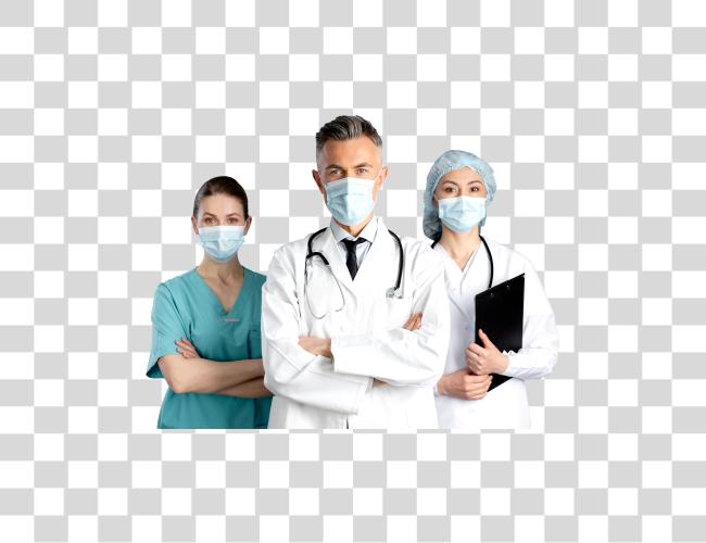 Download tres médicos de pie Clip arte