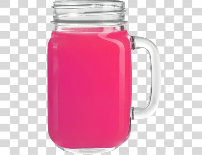 Download glass mason jar filled with a bright pink juice Clip Art