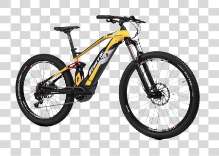 Download Yellow Electric Mountain Bike with Black Accents PNG file