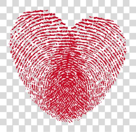 Download corazón forma Fingerprint amor símbolo in rojo PNG file