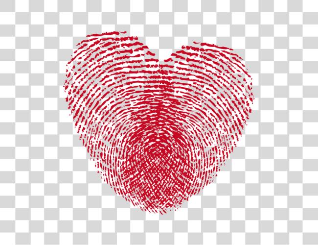 Download corazón forma Fingerprint amor símbolo en rojo Clip arte