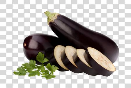 Download Whole and Sliced Eggplants PNG file