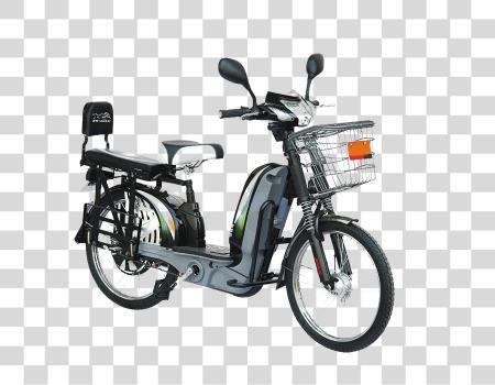 Download Electric Bike with Basket and Backrest PNG file