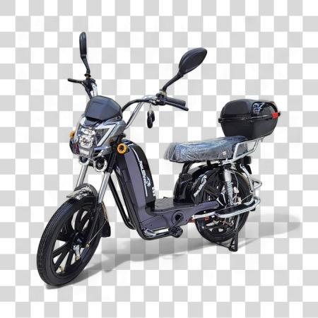 Download negro eléctrico scooter con carga caja PNG file