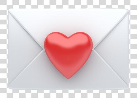 Download white envelope with red heart PNG file