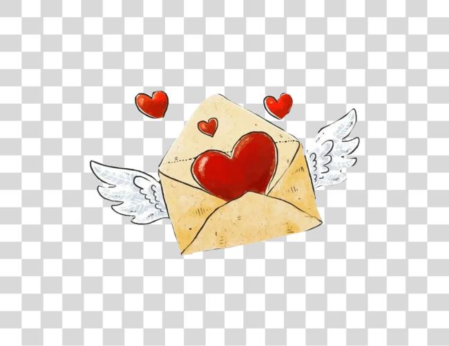 Download whimsical cartoon style envelope with wings flying through the air Clip Art