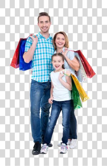 Download family shopping parent with their daughter PNG file