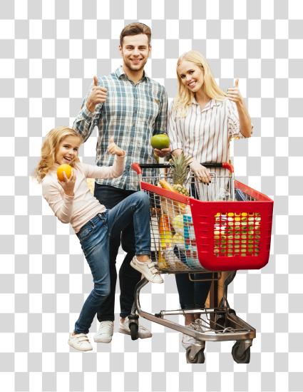 Download Family Shopping Happily PNG file