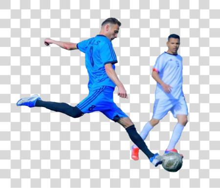 Download Football Player Kicking Ball Dynamic Action in Soccer PNG file