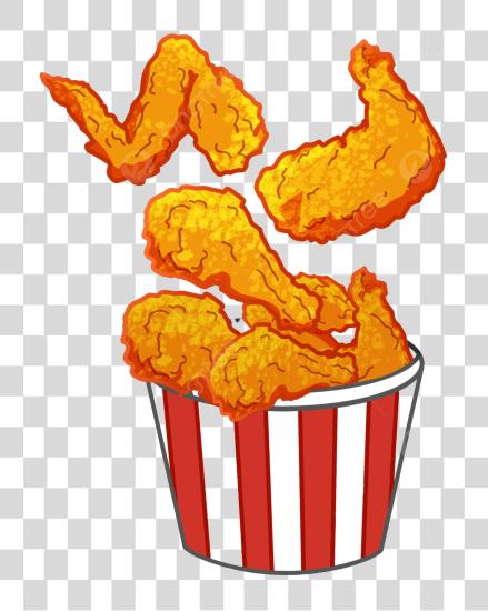 Download Illustration of a Bucket of Fried Chicken Wings PNG file