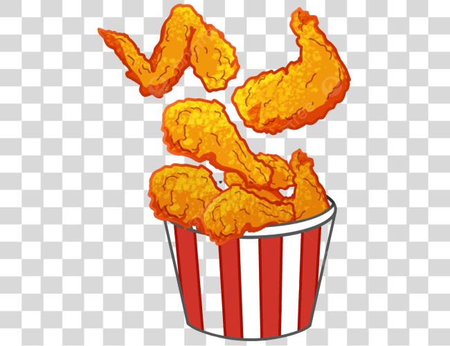 Download Illustration of a Bucket of Fried Chicken Wings Clip Art