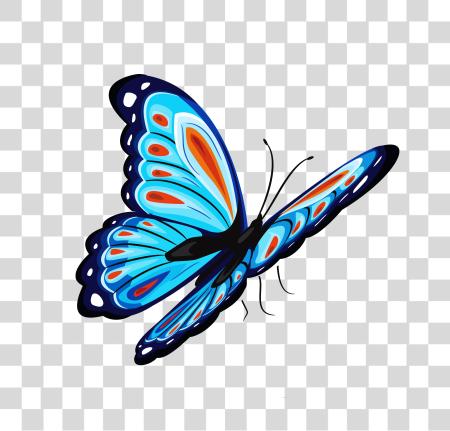 Download Blue Butterfly Illustration with Vibrant Wings PNG file