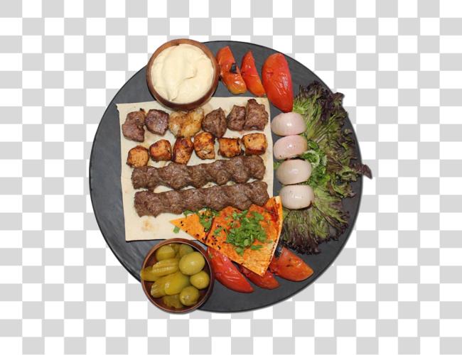 Download Kababs Middle Eastern mixed grill platter Clip Art