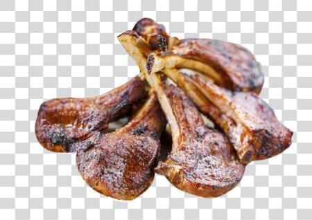 Download plate of lamb chops PNG file