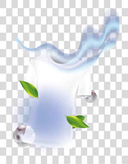 تحميل أبيض tshirt مع أوراق و water droplets حول ذلك بي ان جي ملف