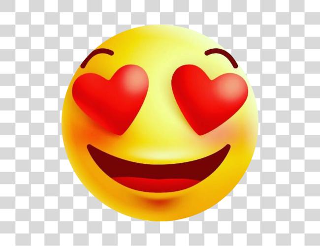 Download sonriente cara emoji con un grande rojo corazones Clip arte