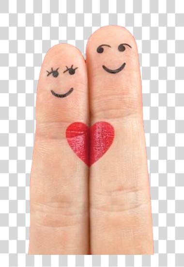 Download two fingers with simple smiley faces PNG file