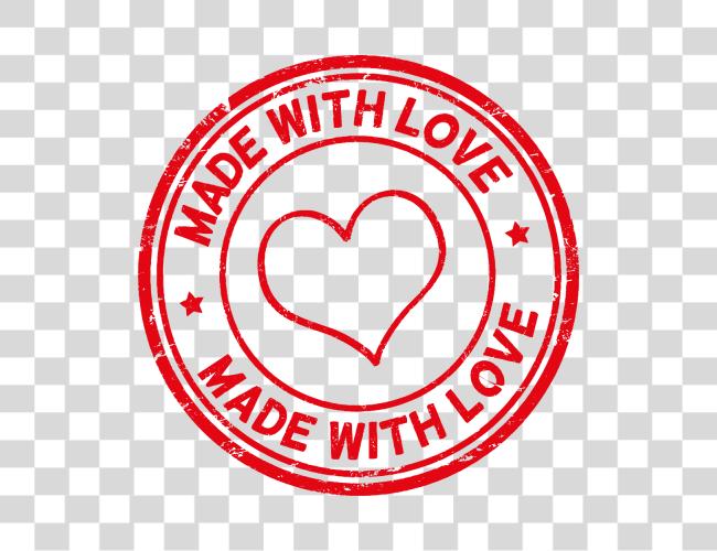 Download circular stamp with the text MADE WITH LOVE written around the edge Clip Art